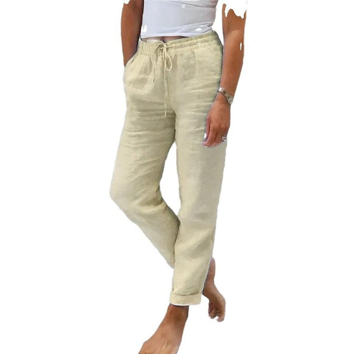 Elastic Waist Solid Color Wide Leg Pants - SharpDuds.com