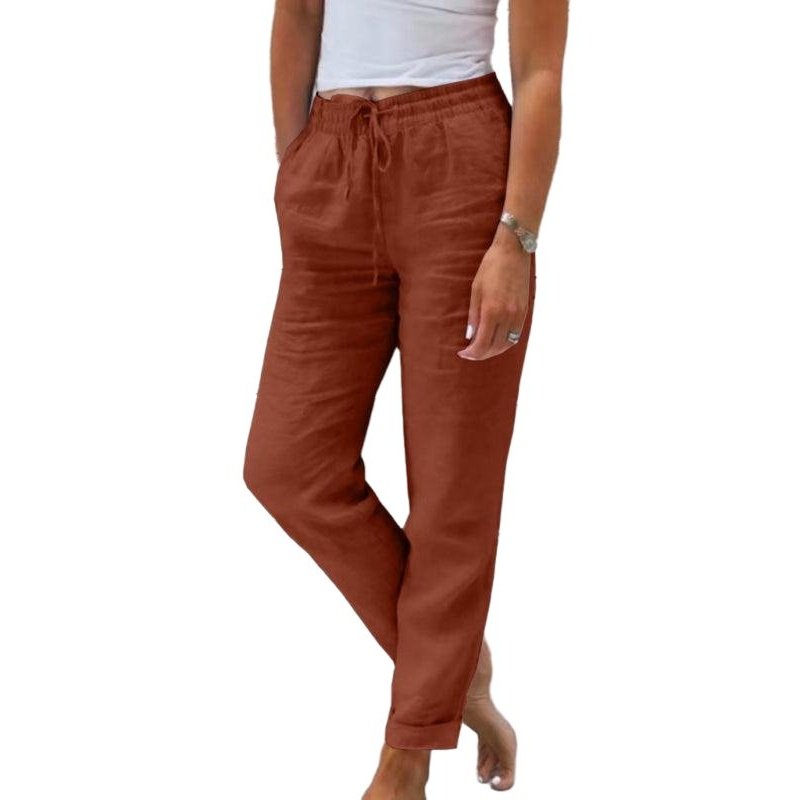 Elastic Waist Solid Color Wide Leg Pants - SharpDuds.com