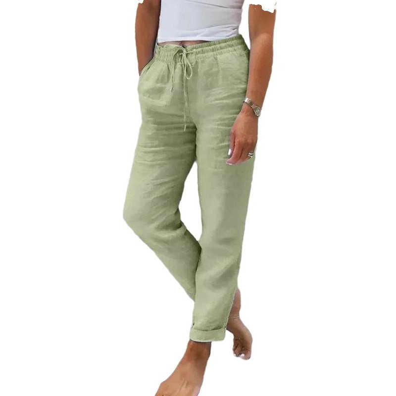 Elastic Waist Solid Color Wide Leg Pants - SharpDuds.com