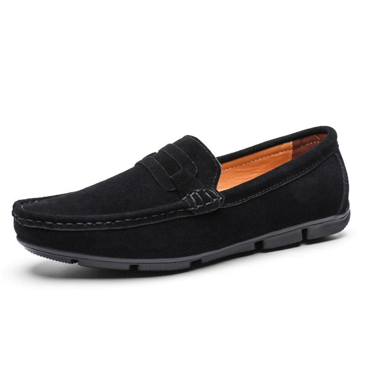 Embossed Leather Comfortable Loafers - SharpDuds.com