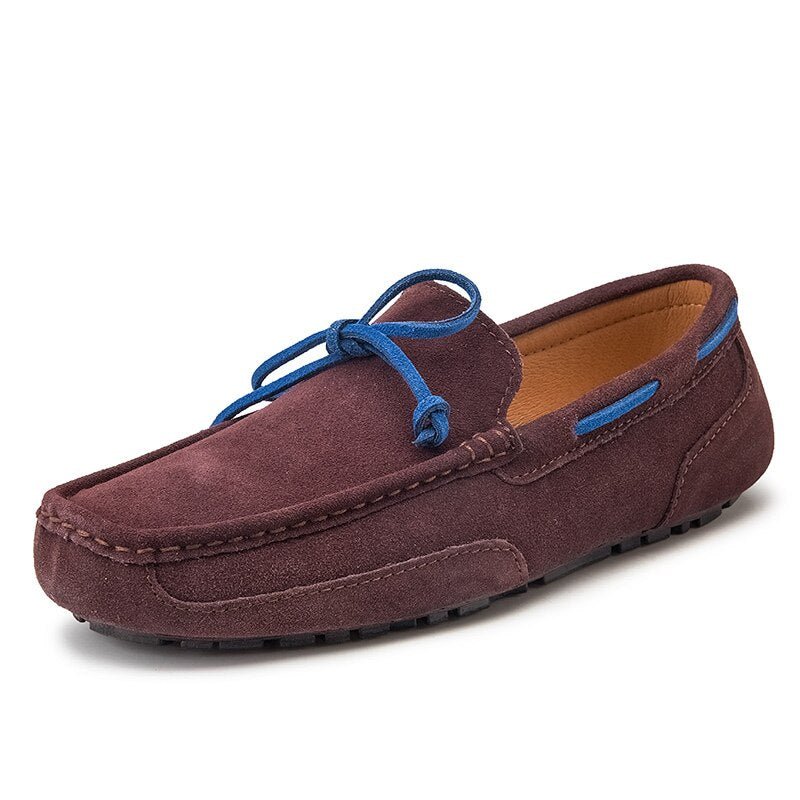 Embossed Leather Comfortable Loafers - SharpDuds.com