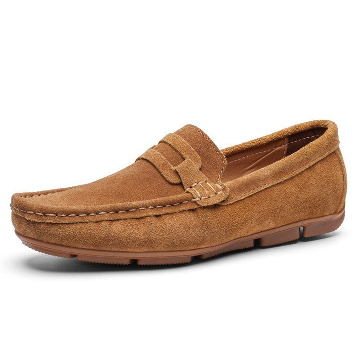 Embossed Leather Comfortable Loafers - SharpDuds.com