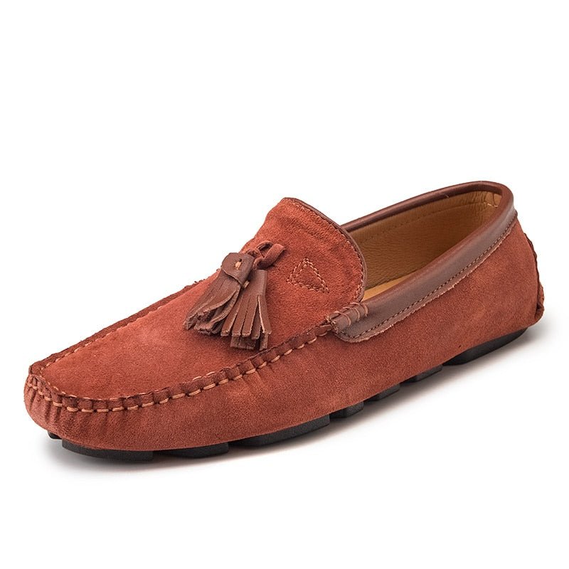 Embossed Leather Comfortable Loafers - SharpDuds.com