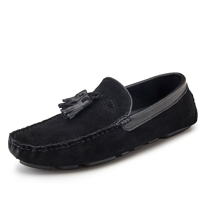 Embossed Leather Comfortable Loafers - SharpDuds.com