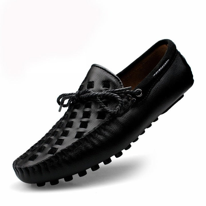 Embossed Leather Comfortable Loafers - SharpDuds.com