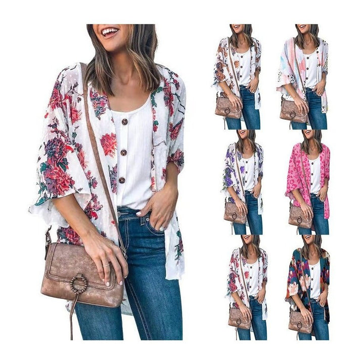 Fashion Flower Print Jacket - SharpDuds.com