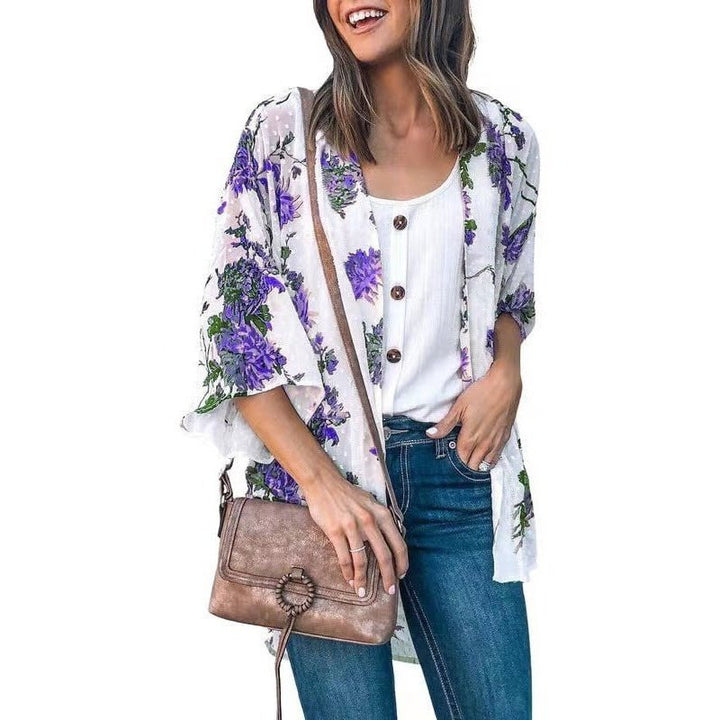 Fashion Flower Print Jacket - SharpDuds.com