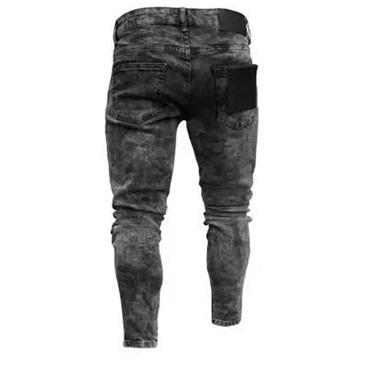 Fashion Mid Waist Ripped Slim Jeans - SharpDuds.com