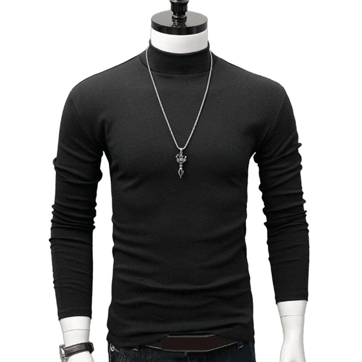 Fashion Mock Turtleneck Full Sleeve T-Shirt - SharpDuds.com