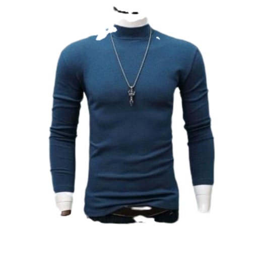 Fashion Mock Turtleneck Full Sleeve T-Shirt - SharpDuds.com