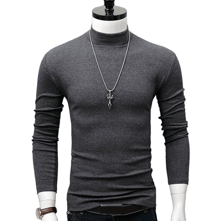 Fashion Mock Turtleneck Full Sleeve T-Shirt - SharpDuds.com