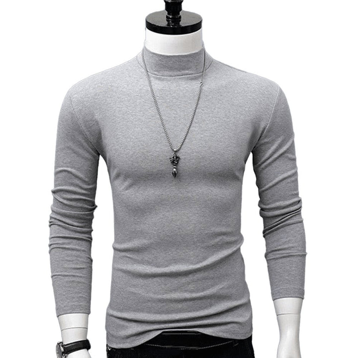 Fashion Mock Turtleneck Full Sleeve T-Shirt - SharpDuds.com