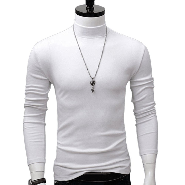 Fashion Mock Turtleneck Full Sleeve T-Shirt - SharpDuds.com