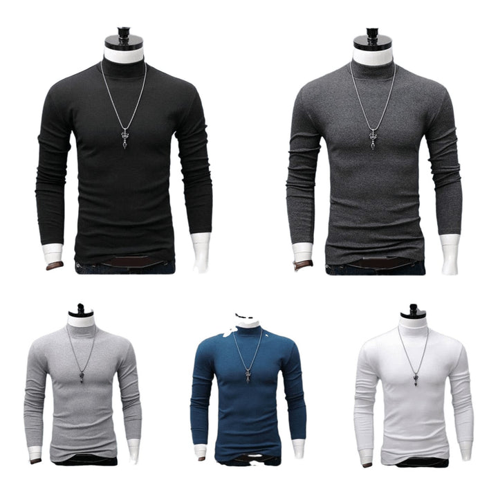 Fashion Mock Turtleneck Full Sleeve T-Shirt - SharpDuds.com