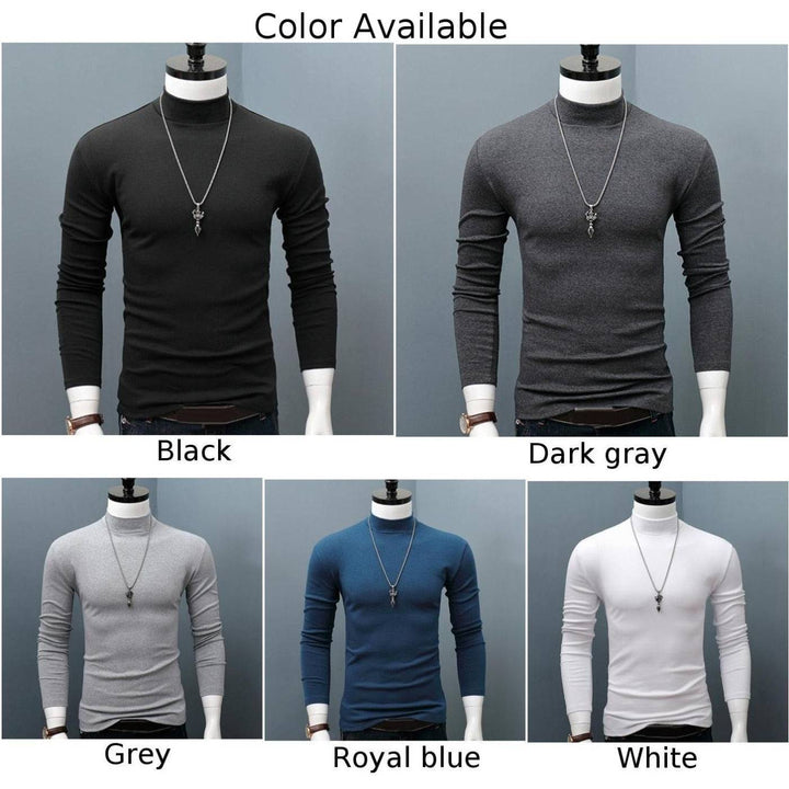 Fashion Mock Turtleneck Full Sleeve T-Shirt - SharpDuds.com