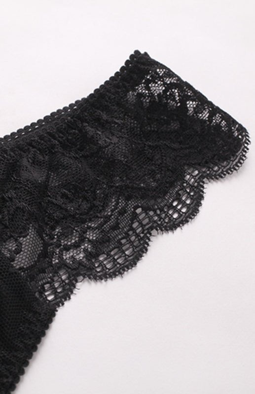 Floral Lace High Elasticity Nylon Knit Panties - SharpDuds