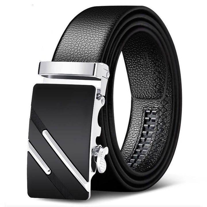 Genuine Leather Automatic Buckle Belt - SharpDuds.com