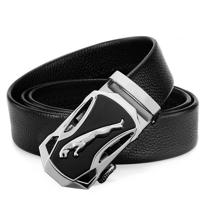 Genuine Leather Automatic Buckle Belt - SharpDuds.com