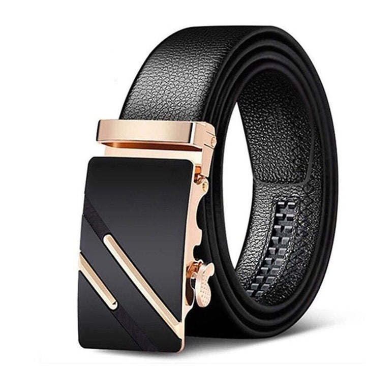 Genuine Leather Automatic Buckle Belt - SharpDuds.com