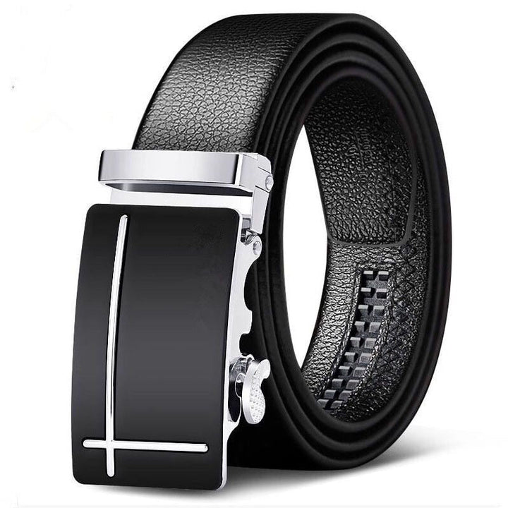 Genuine Leather Automatic Buckle Belt - SharpDuds.com