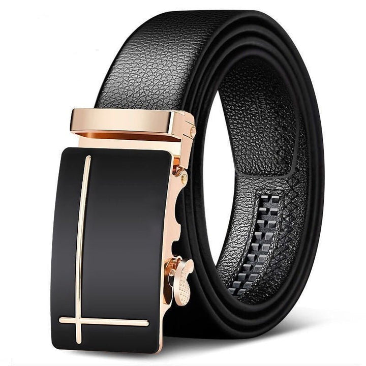 Genuine Leather Automatic Buckle Belt - SharpDuds.com