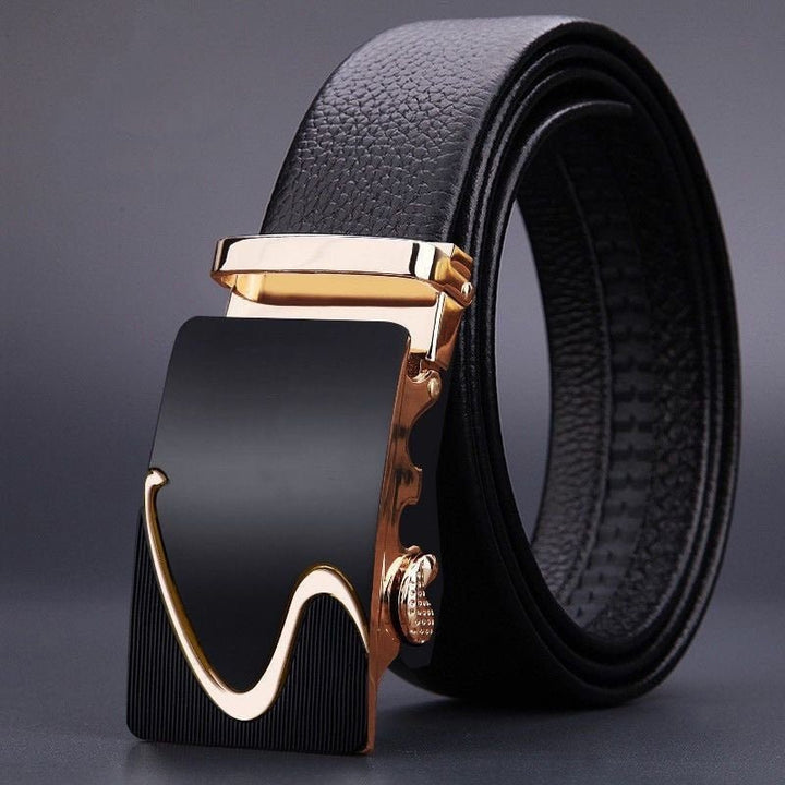 Genuine Leather Automatic Buckle Belt - SharpDuds.com