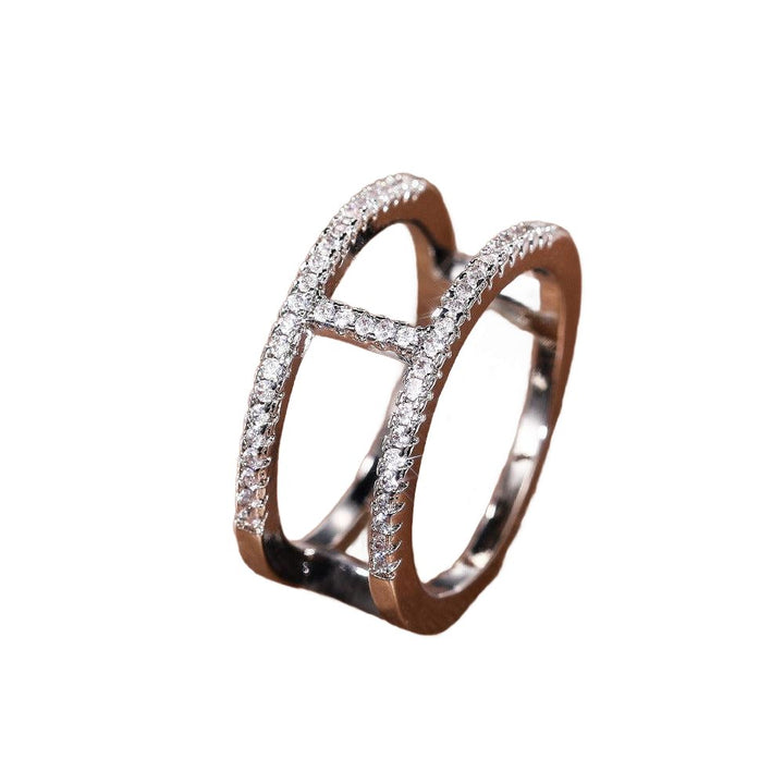 Geometric Simple Fashion Creative Double-layer Ring - www.SharpDuds.com