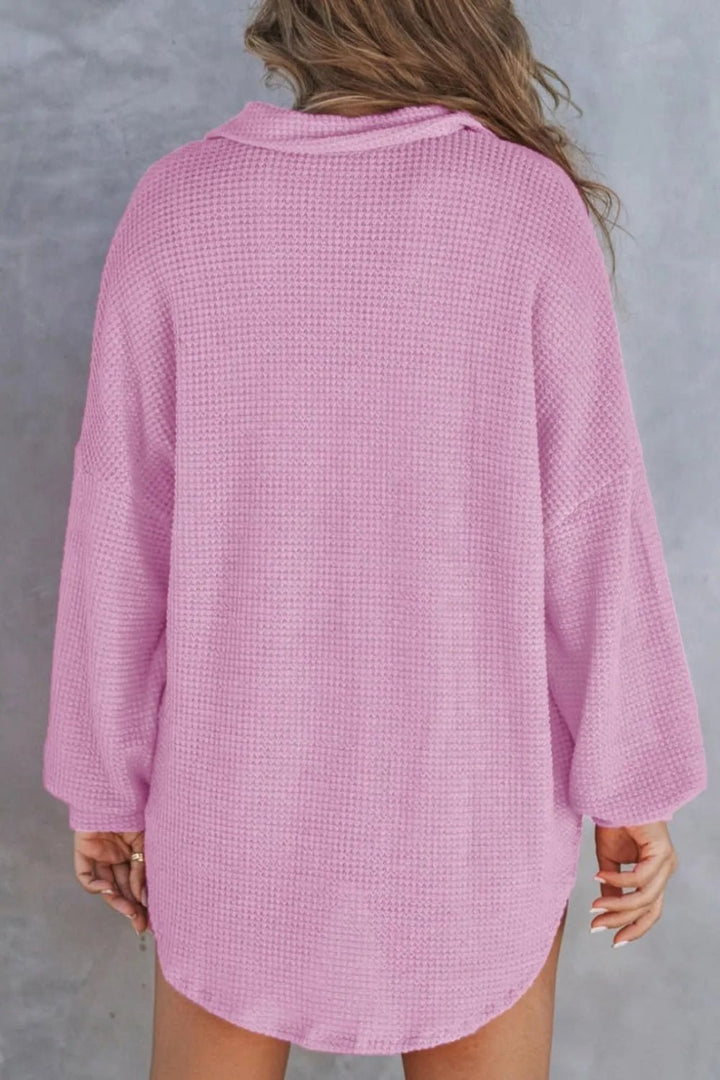 Half Button Long Sleeve Sweatshirt - SharpDuds