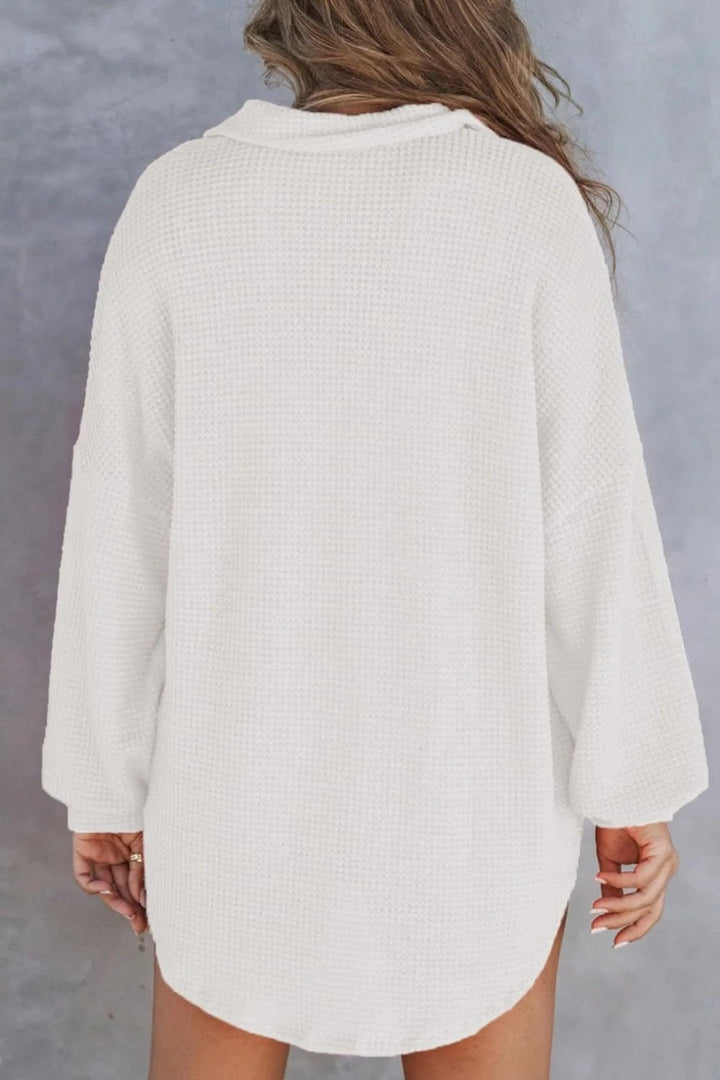 Half Button Long Sleeve Sweatshirt - SharpDuds