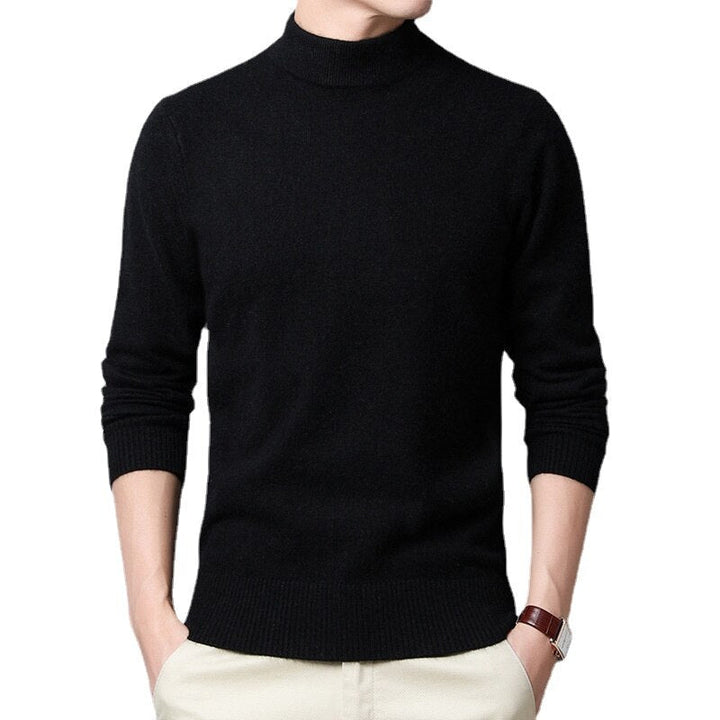 Half Turtleneck Solid Pullover Long-sleeved Sweater - SharpDuds.com