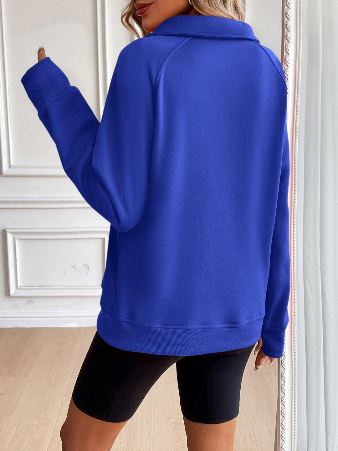 Half Zip Raglan Sleeve Sweatshirt - SharpDuds