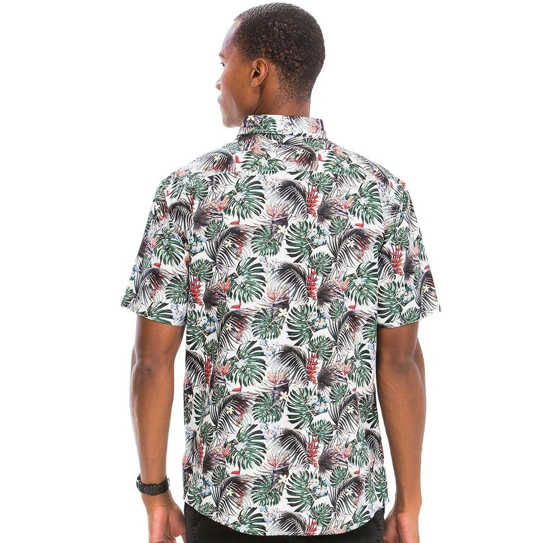 HAWAIIAN PRINT BUTTON DOWN SHIRT - SharpDuds.com