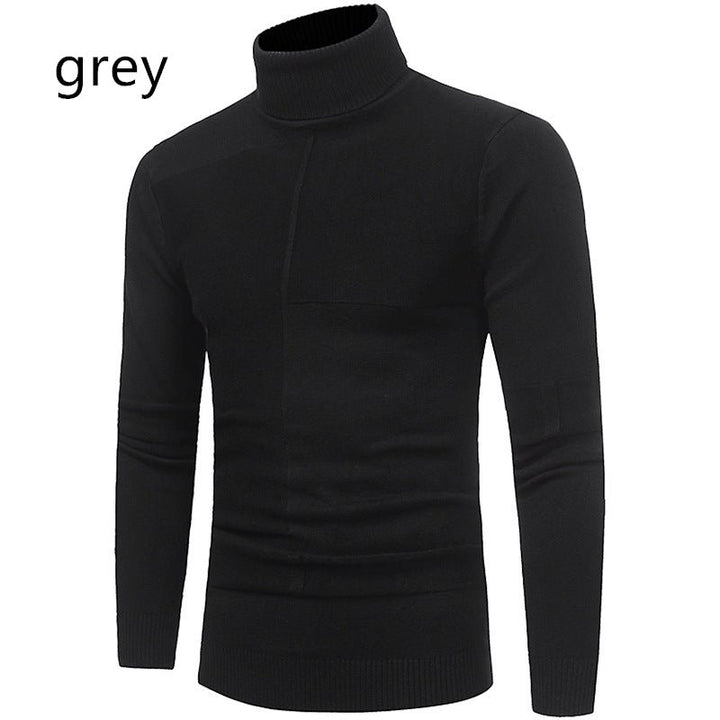 High Lapel Slim Fit Bottoming Sweater - SharpDuds.com