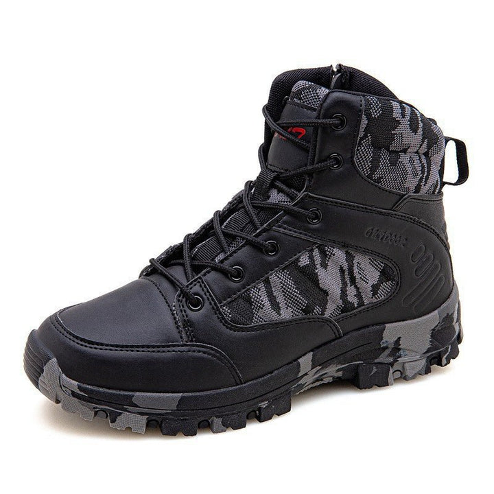 High-Top Camouflage Hiking Boots - SharpDuds.com