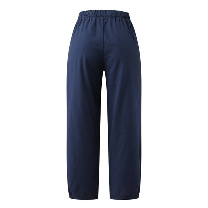 High Waist Cotton Linen Cropped Wide Leg Pants - www.SharpDuds.com