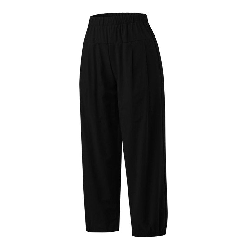 High Waist Cotton Linen Cropped Wide Leg Pants - www.SharpDuds.com