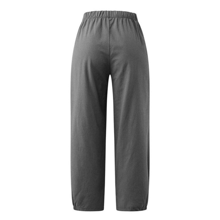 High Waist Cotton Linen Cropped Wide Leg Pants - www.SharpDuds.com