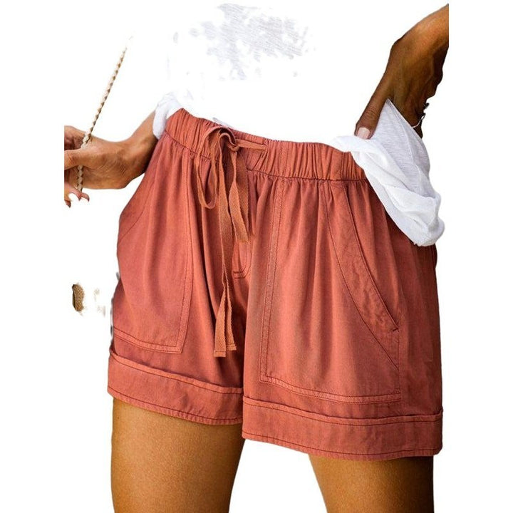 High Waist Lace Up Loose Straight Shorts - www.SharpDuds.com