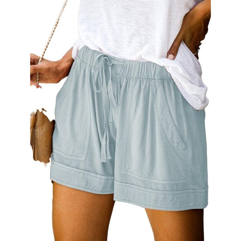 High Waist Lace Up Loose Straight Shorts - www.SharpDuds.com