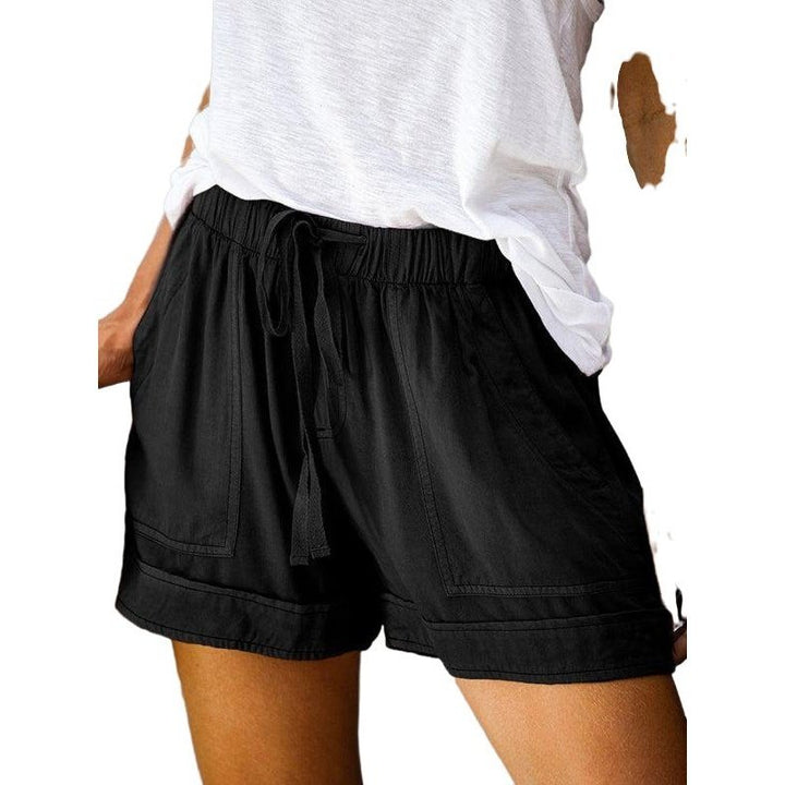 High Waist Lace Up Loose Straight Shorts - www.SharpDuds.com