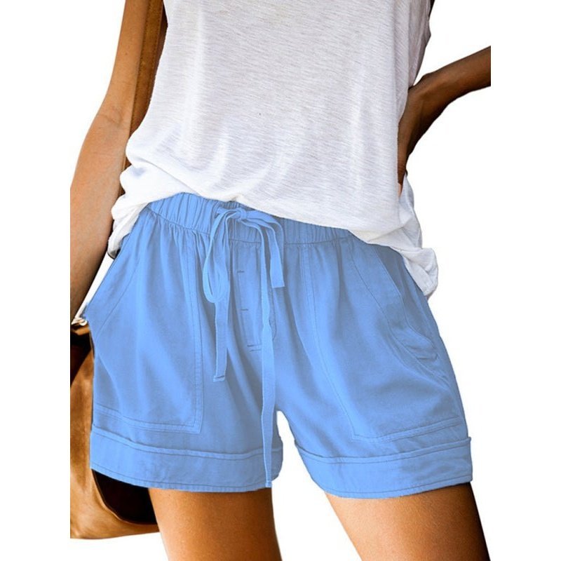 High Waist Lace Up Loose Straight Shorts - www.SharpDuds.com