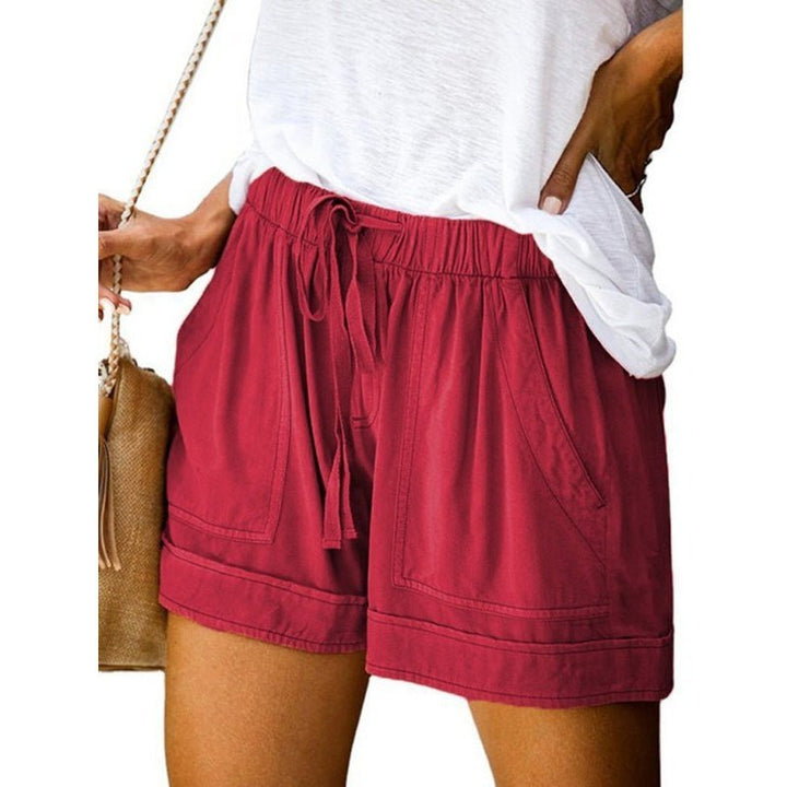 High Waist Lace Up Loose Straight Shorts - www.SharpDuds.com