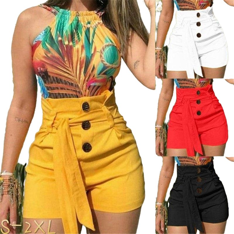 High Waist With Belt Beach Shorts - www.SharpDuds.com