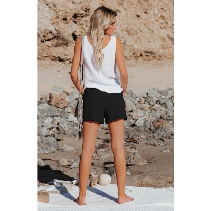 High Waisted Strappy Wide Leg Shorts - www.SharpDuds.com