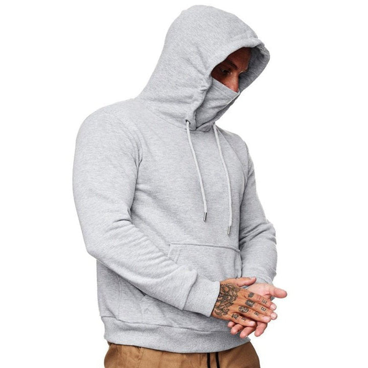 Hooded Long Sleeve Sweatshirt With Mask - www.SharpDuds.com