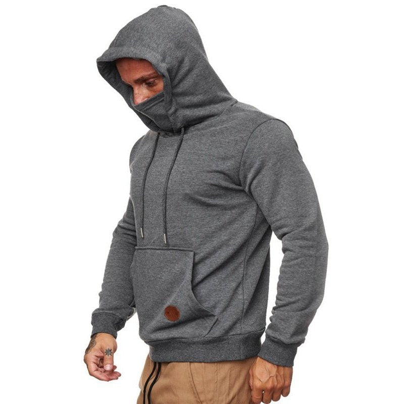 Hooded Long Sleeve Sweatshirt With Mask - www.SharpDuds.com