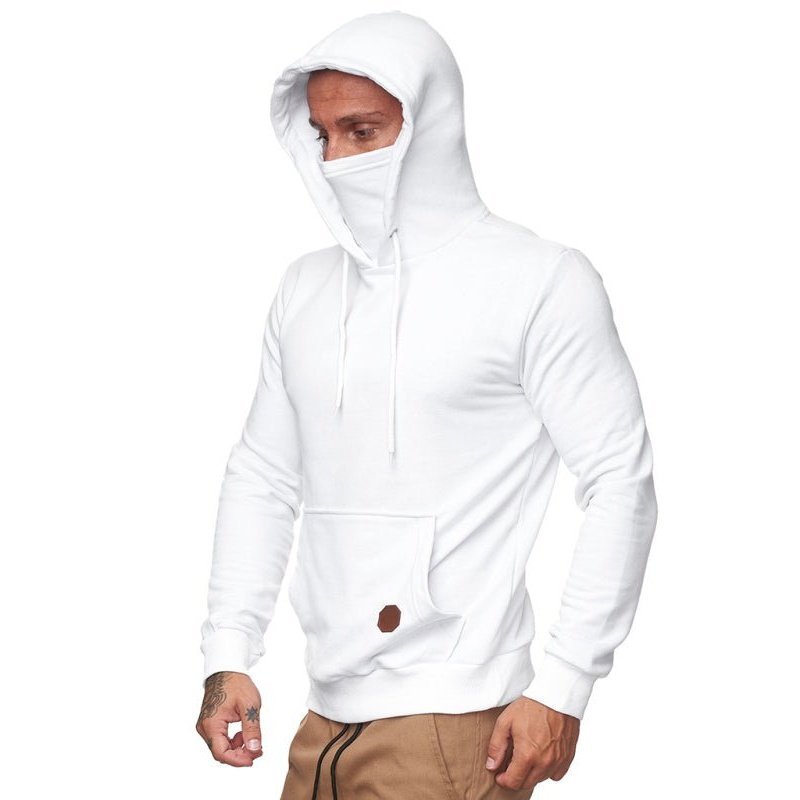 Hooded Long Sleeve Sweatshirt With Mask - www.SharpDuds.com