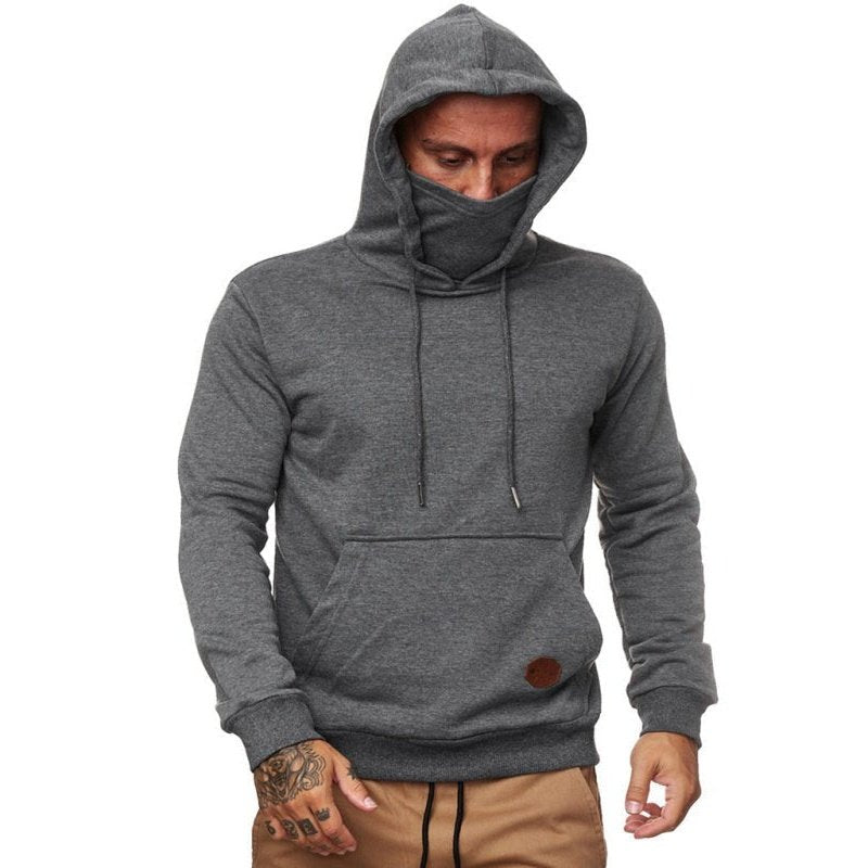 Hooded Long Sleeve Sweatshirt With Mask - www.SharpDuds.com