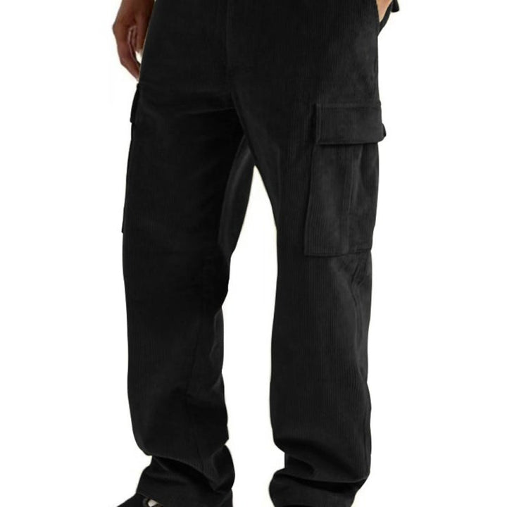 Corduroy Multi-Pocket Straight Trousers