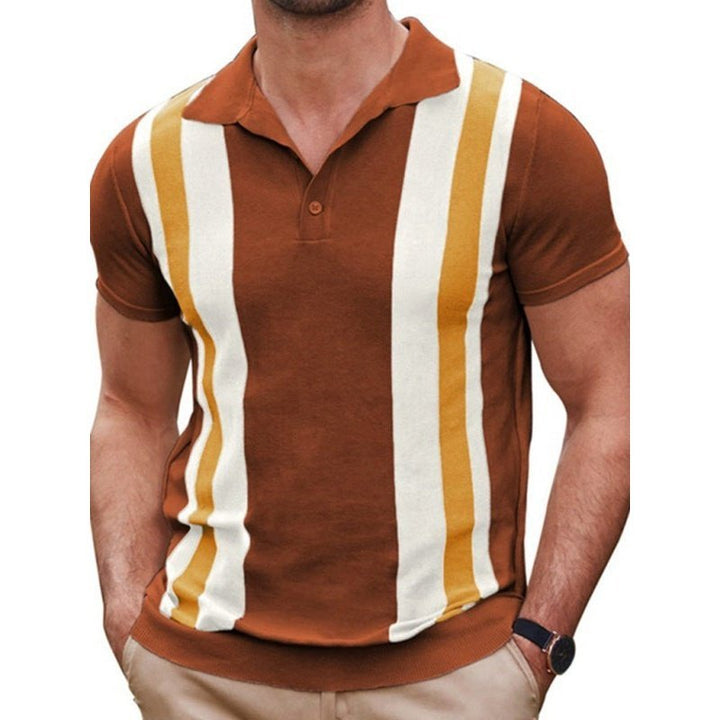 Jacquard Stripe Knit Polo - www.SharpDuds.com